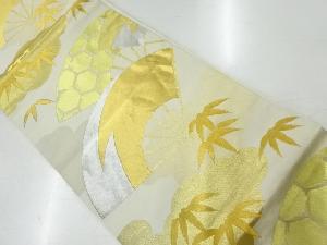 アンティーク　川島織物製　扇に笹模様織出し本袋帯（材料）